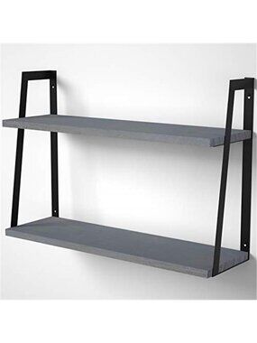 New Floating Wall Shelves, 2-Tier Rustic Wood Shelves for Bedoom